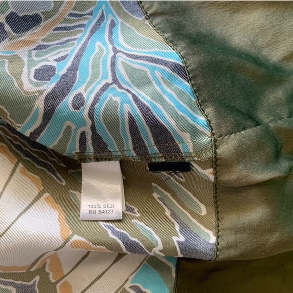 Silk Baby Doll Dress, Banana Republic, 4, Flowy, Aqua, Moss, Pockets - Picture 5 of 8